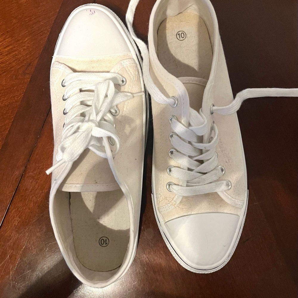 Cream and White Sneakers